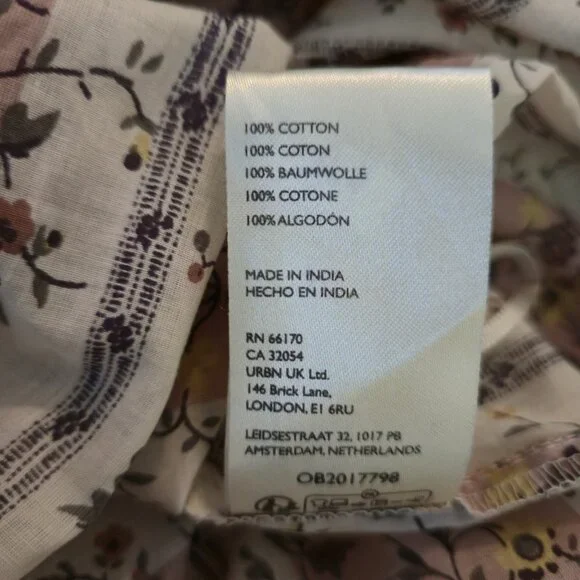 FREE PEOPLE Vintage Lover Cotton Top Medium Womens Tunic Floral Boho Peasant NEW - Picture 7 of 13